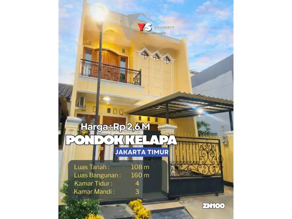 Komplek Marinir Pondok Kelapa – Rumah 4 KT, SHM, 2,5M Nego ZN100