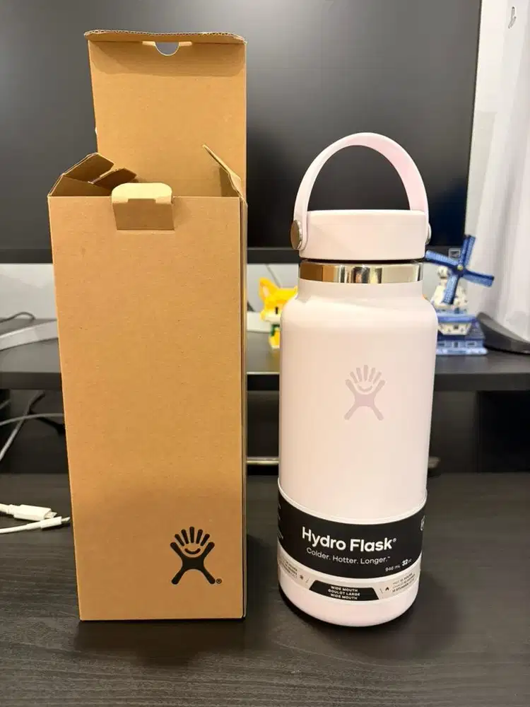 [NEW ORIGINAL] Hydro Flask Tumbler 32oz Wide Fled Straw Cap Cloud Pink