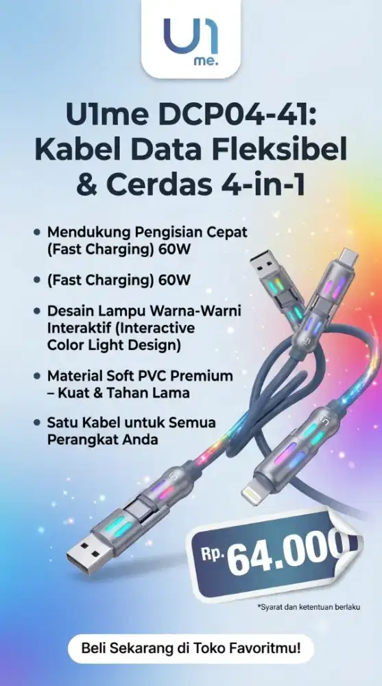 KD U1ME DCP04-41 USB A TO L CABLE