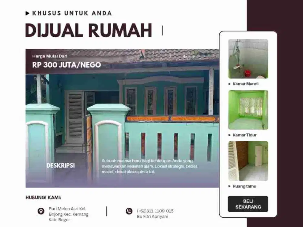 jual rumah BU butuh cepet di bogor
