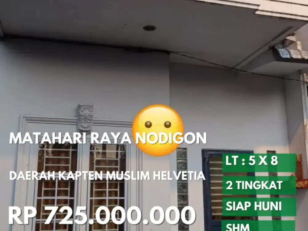 townhouse siap huni matahari raya daerah kapten muslim helvetia