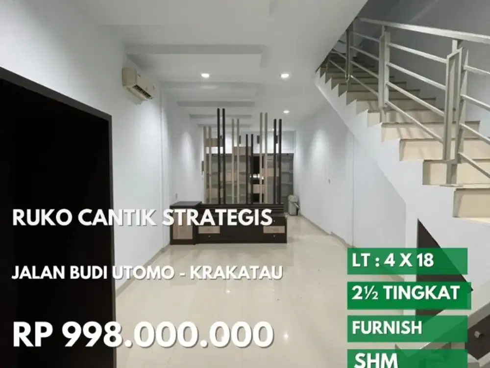 ruko cantik jalan budi utomo daerah krakatau dan pancing
