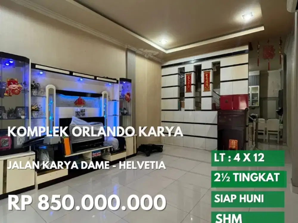 townhouse cantik orlando karya jalan karya dame medan helvetia