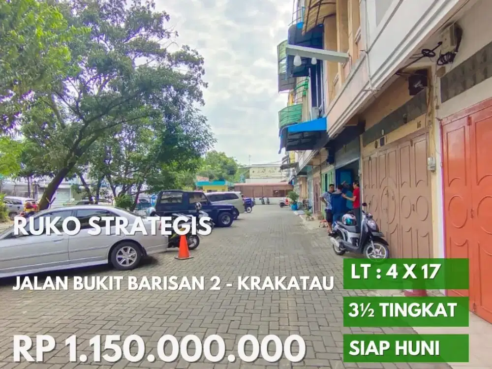 Dijual ruko komplek jalan bukit barisan 2 daerah krakatau