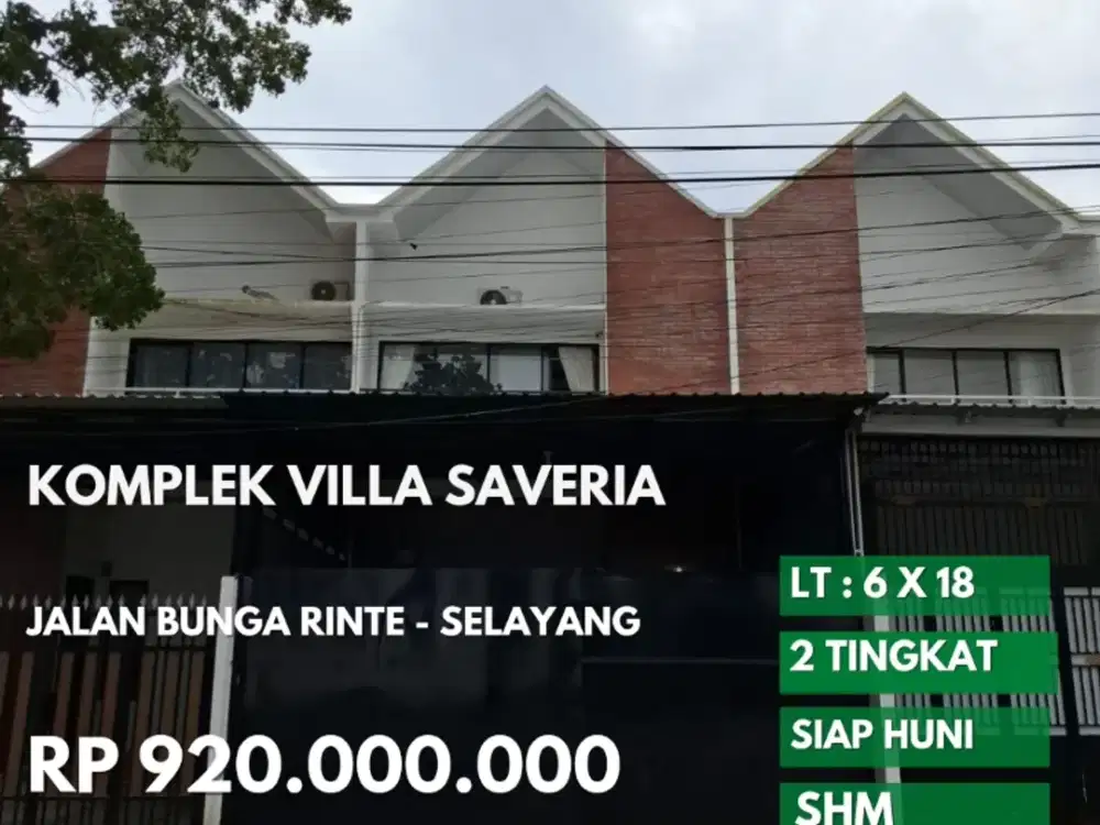 rumah cantik villa saveria jalan bunga rinte medan selayang