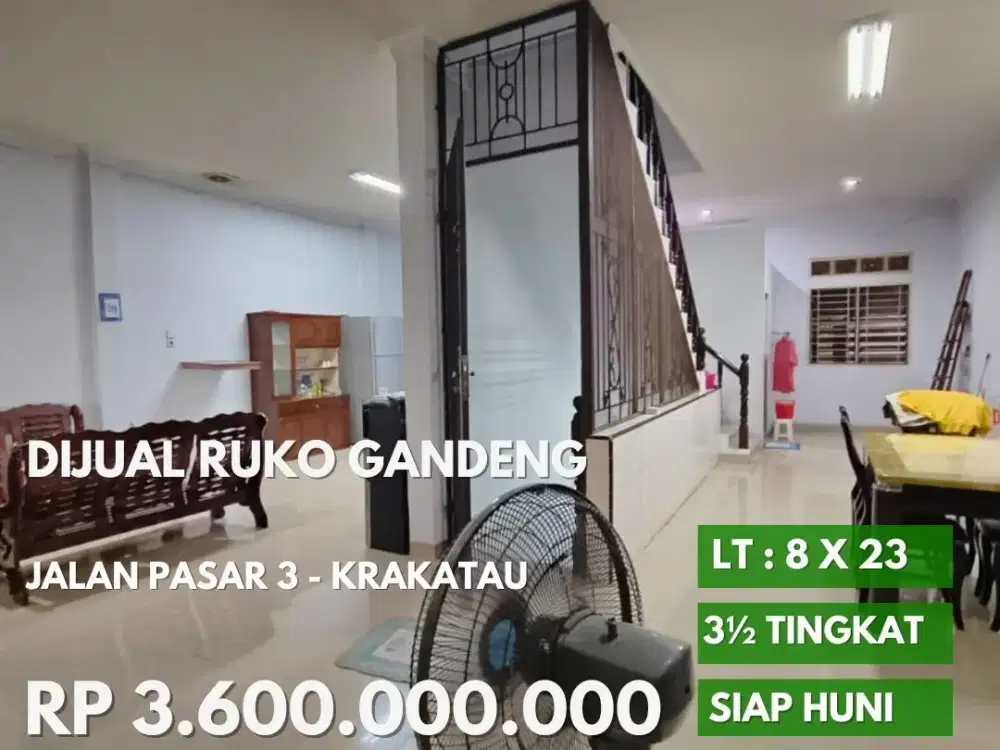 Ruko gandeng siap huni jalan pasar 3 daerah tuasan dan krakatau