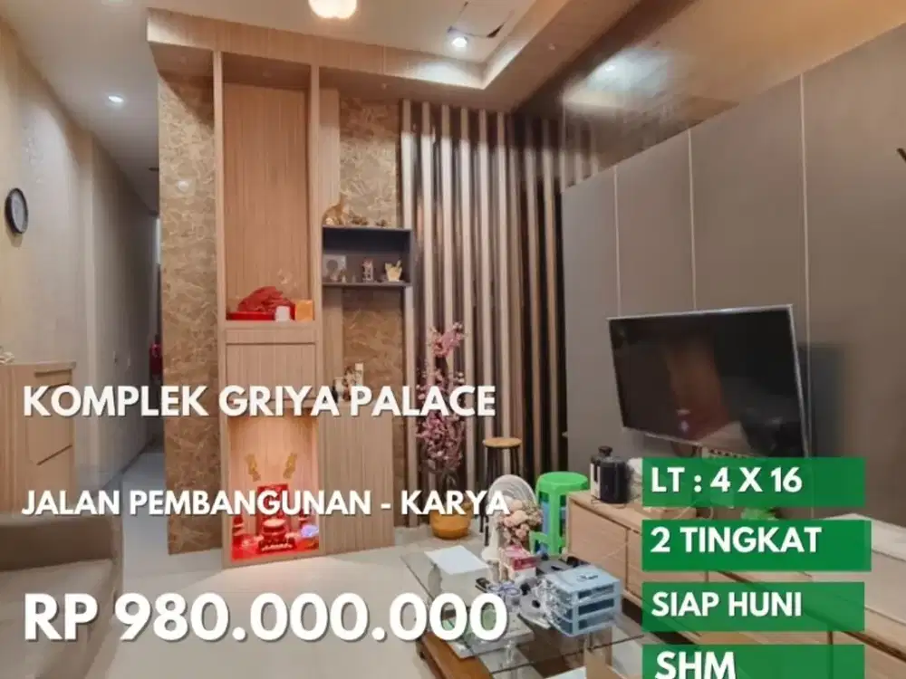 townhouse griya palace jalan pembangunan daerah karya helvetia