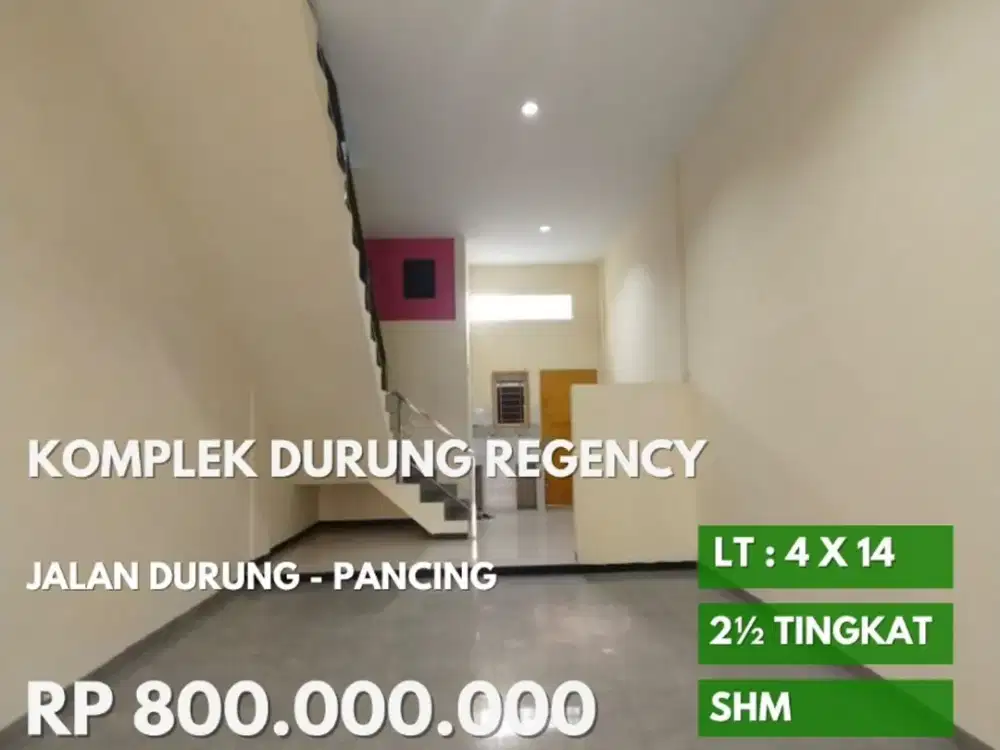 townhouse durung regency daearah tempuling pancing dan krakatau