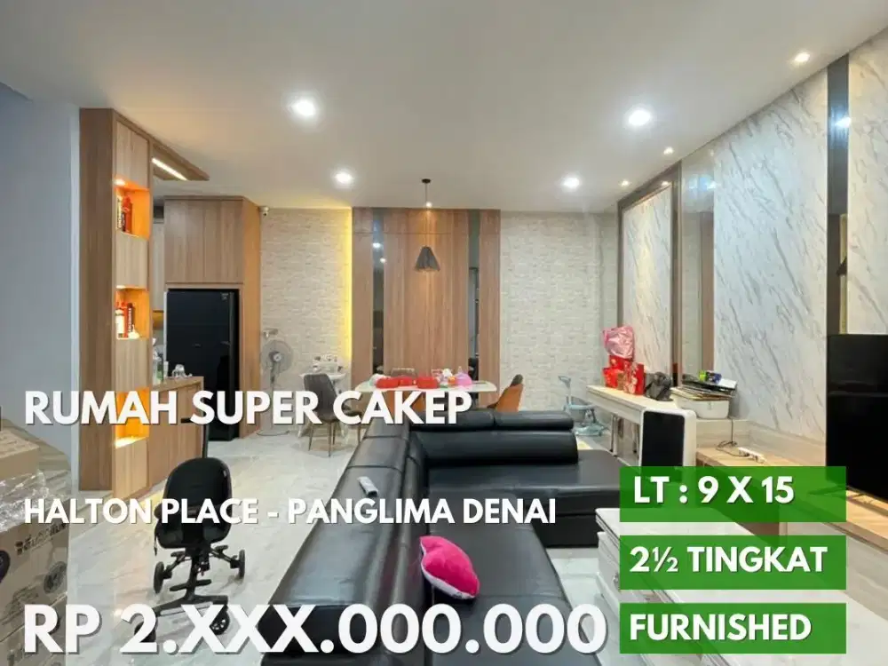 Rumah super cakep furnish komplek halton place - panglima denai