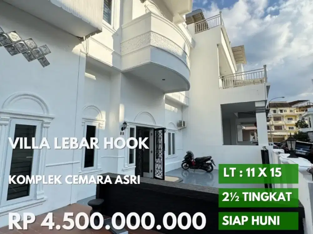 rumah mewah hook komplek cemara asri daerah pancing