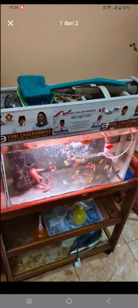 Aqurium no bocor plus talang no meja