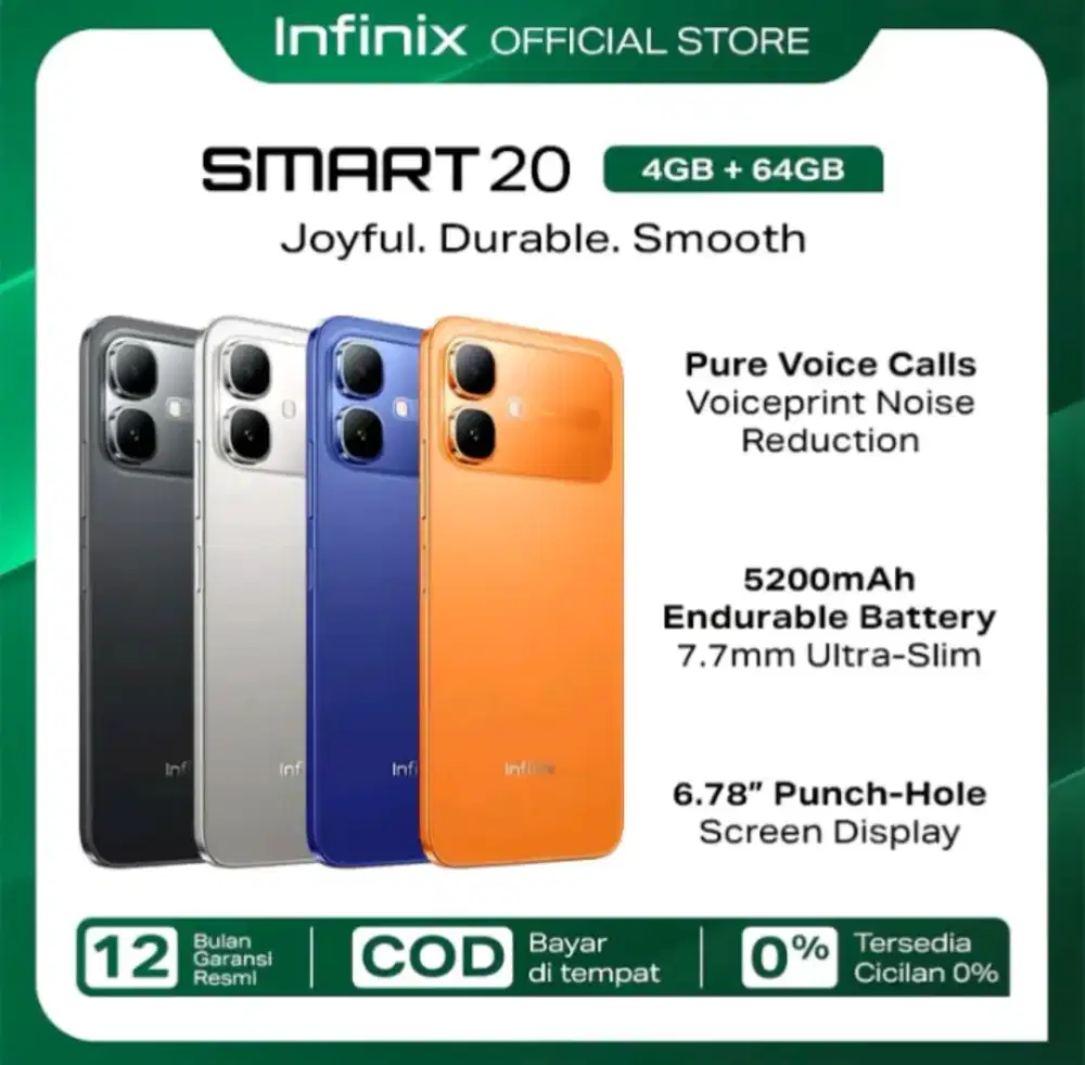 Infinix Smart 20 RAM 4GB/64GB Garansi Resmi – Harga Terbaik!