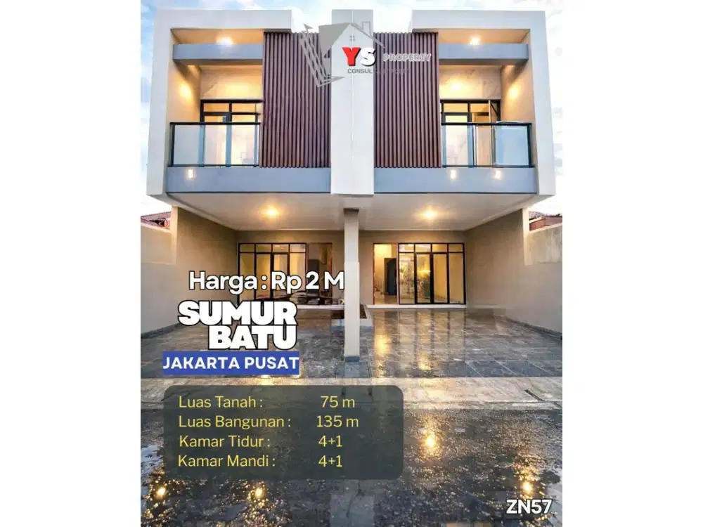 Rumah di Jakarta Pusat cuma 2 Milyar? Udah dapet Kitchen Set & AC! ZN57