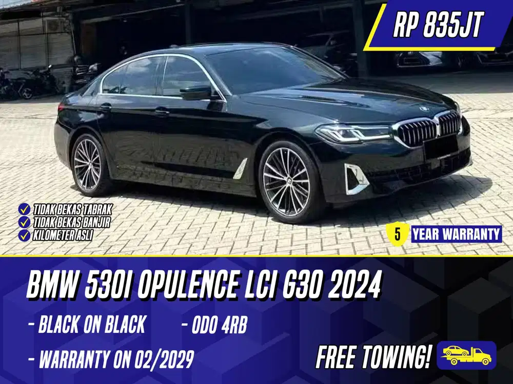 BMW 530i Opulence LCI G30 2024 NIK 2023 Black Hitam 530 i