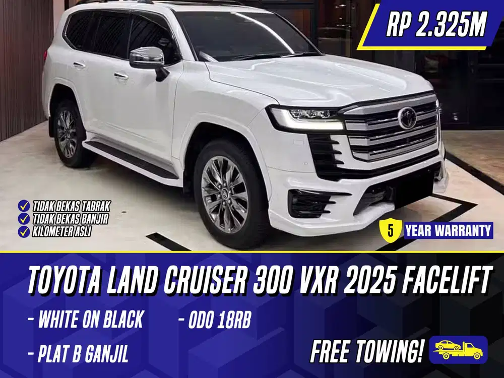 Toyota Land Cruiser 300 VXR 2025 NIK 2024 Facelift White Black Putih
