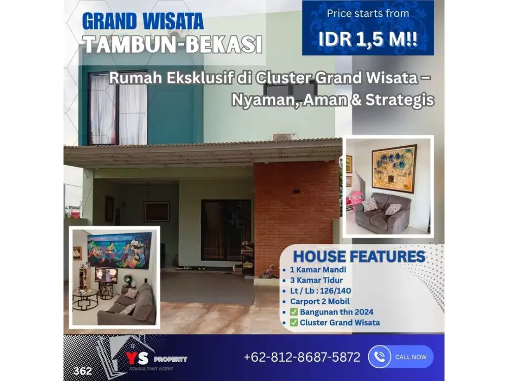 Rumah Eksklusif Jual Murah Bangunan Thn 2024 di Cluster Grand Wisata –  Nyaman, Aman & Strategis 362