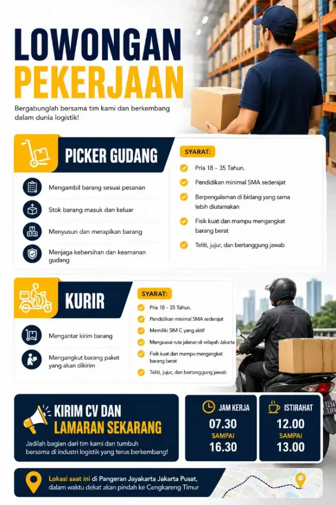 Lowongan picker gudang dan kurir
