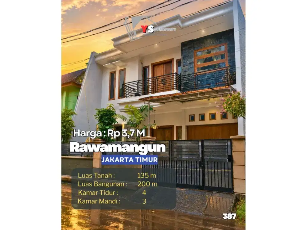 DIJUAL – RUMAH MODERN MINIMALIS RAWAMANGUN Depan Taman Lingkungan Asri & Premium 387