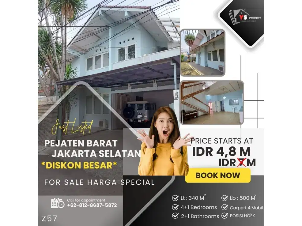 PEJATEN BARAT RUMAH HOMEY 2 LT SIAP HUNI TURUN HARGA BANYAK Z57