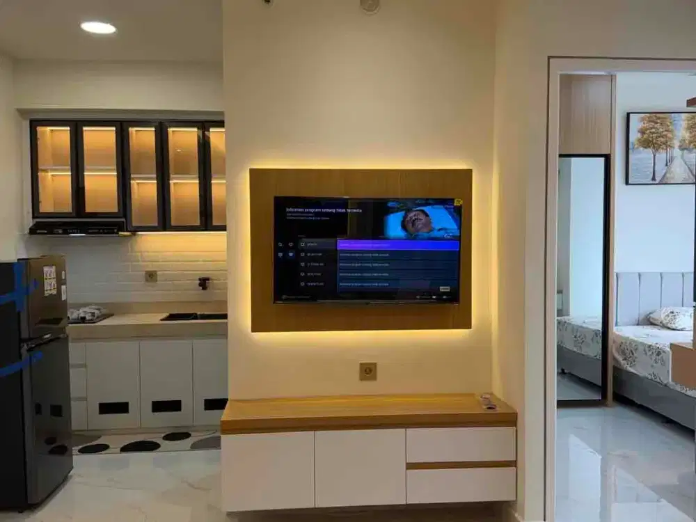 Sewa 2 kamar furnish baru Apartemen Gading Mediterania terbaik lantai 6 siap huni