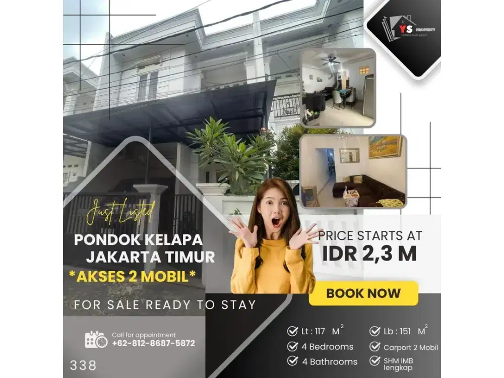 PONDOK KELAPA JAKTIM RUMAH 2 LT THN 2021 KONDISI SIAP HUNI 338