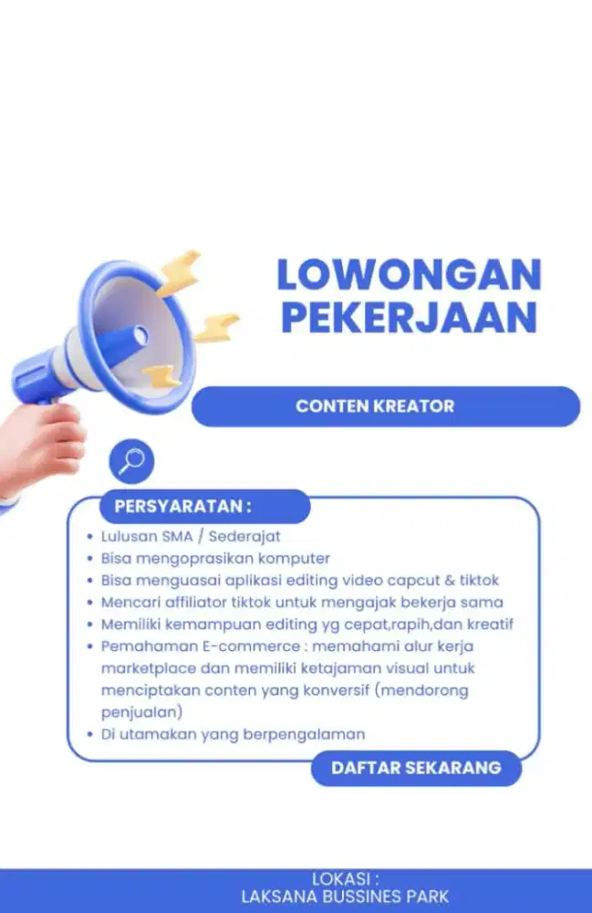 lowongan kerja Conten Kreator