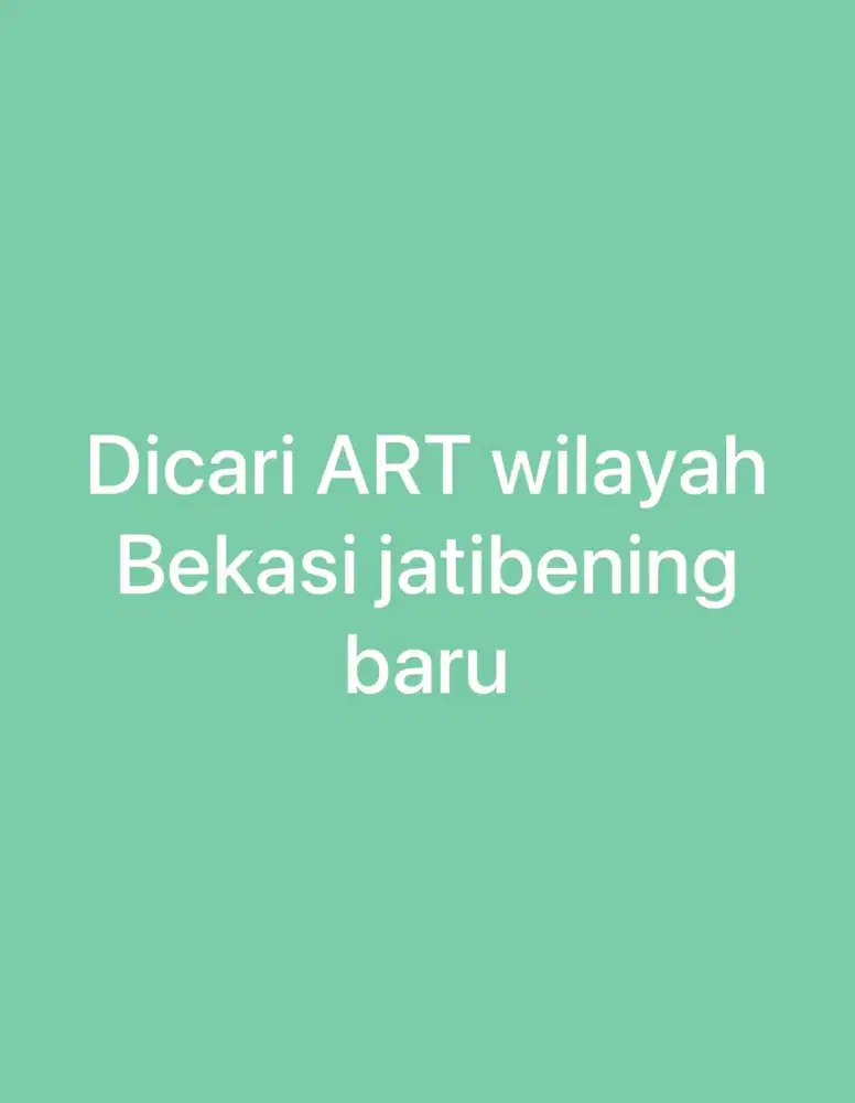 Dicari ART momong