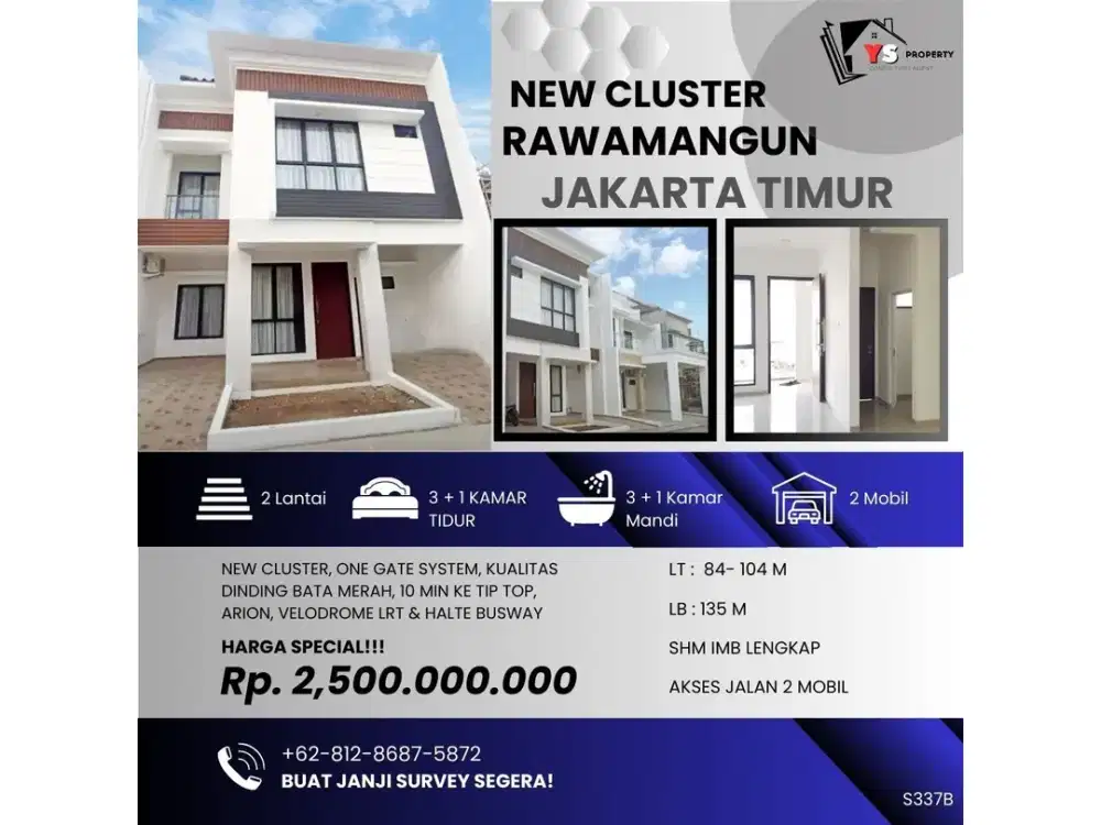 RAWAMANGUN JAKTIM CLUSTER MEWAH DEKAT ARION TIP TOP & VELODROME S337B