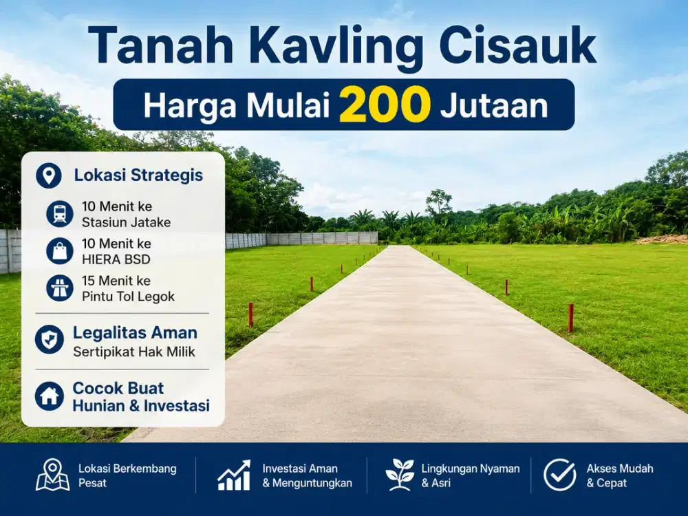 Tanah Kavling 200 Jt-an Dekat ke HIERA BSD, SHM