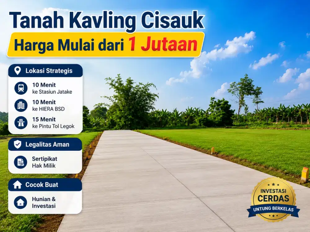 Kavling SHM Dekat Stasiun Jatake, Hanya 1 Jt-an