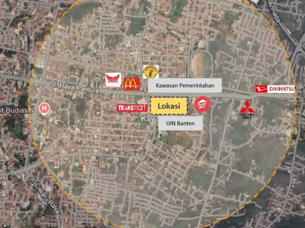 Tanah Kavling Komersial Dekat Alun-Alun & Pusat Pemerintahan Kota Serang Banten