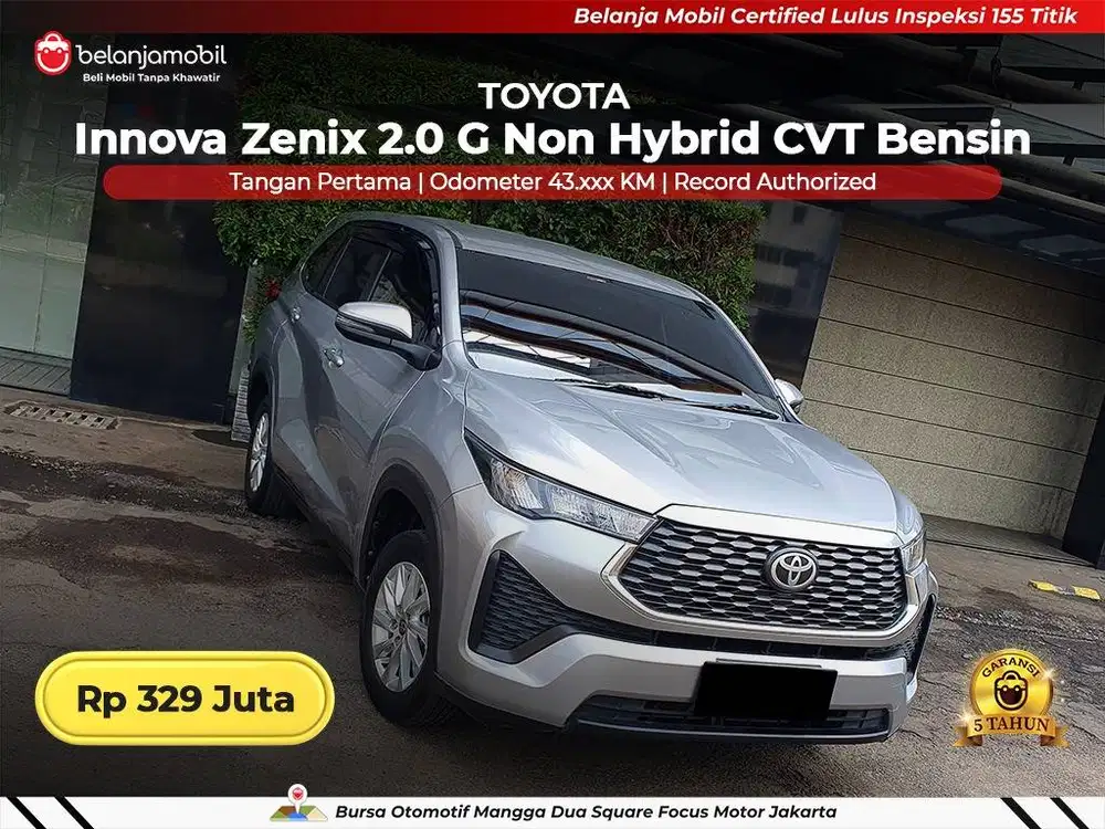 [ GARANSI 5TH ] Toyota Zenix 2.0 G Non Hybrid CVT Bensin AT 2024/2025