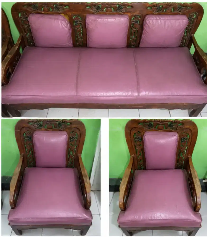 Jauh kursi dari kayu jadi asli