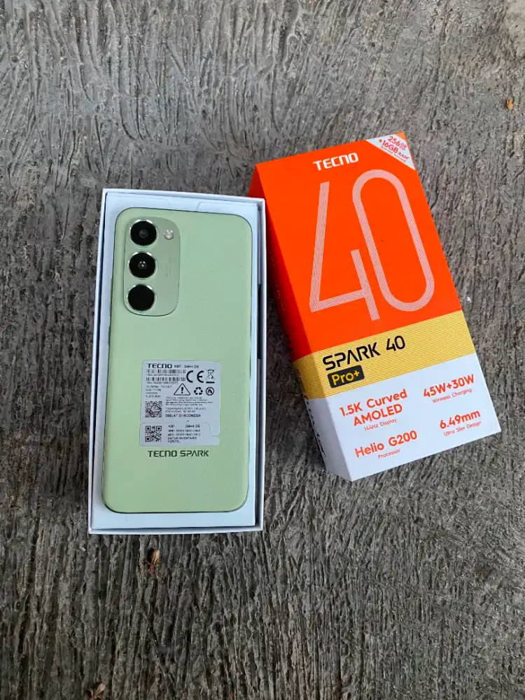 Tecno 40 Pro Plus 16/256 Layar Lengkung Helio G200