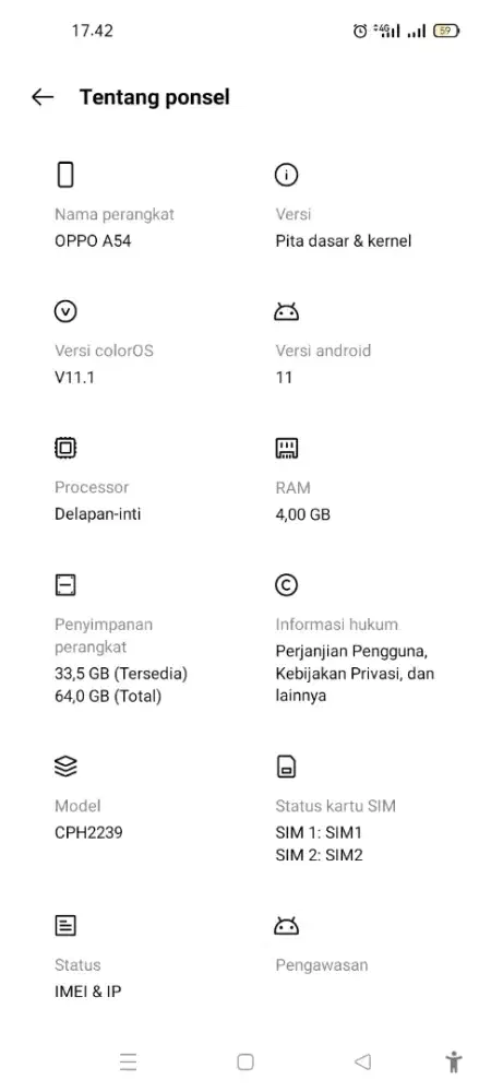 Oppo a54s ram 4/64