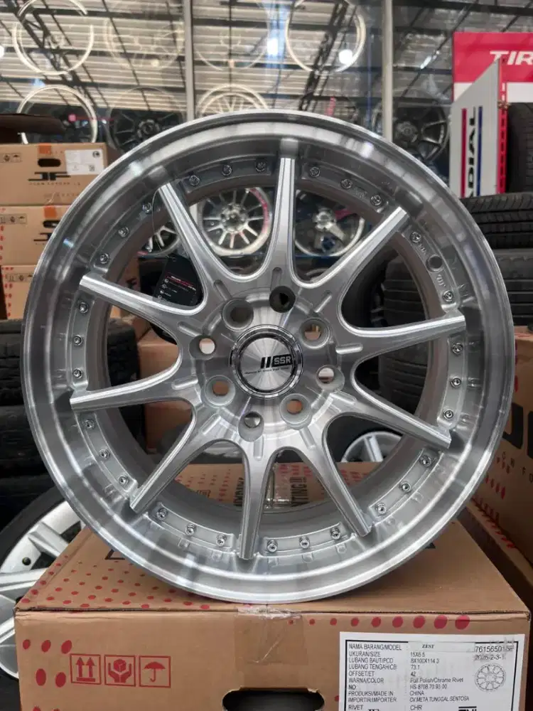 Ssr zest ring 15 lebar 6,5 pcd 4x100/114,3 ET 42 full polish