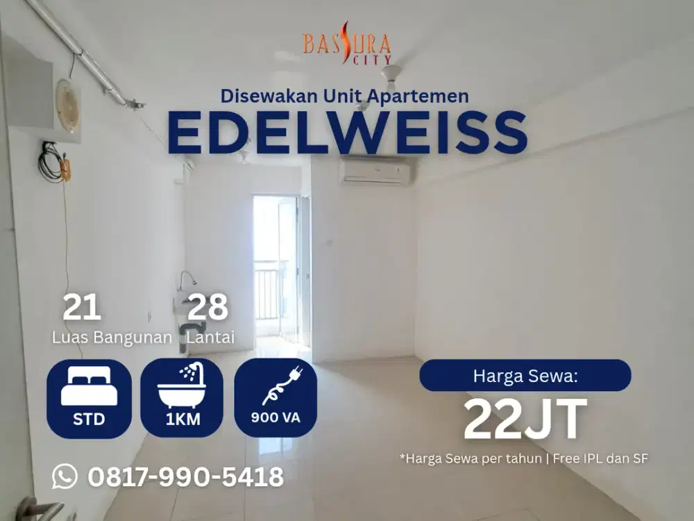 MURAH Sewa Studio Kosongan apartemen Bassura City tower Edelweiss