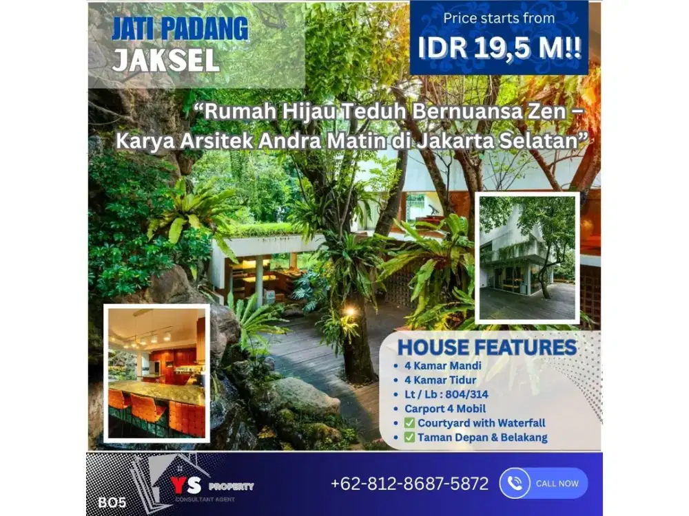 Rumah Hijau Teduh Bernuansa Zen – Karya Arsitek Andra Matin di Tanah Teduh, Jati Padang Jakarta Selatan B05