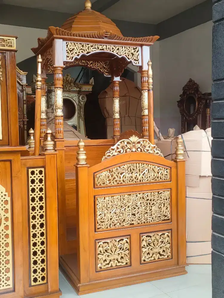 Mimbar masjid kubah atap mimbar mihrab masjid