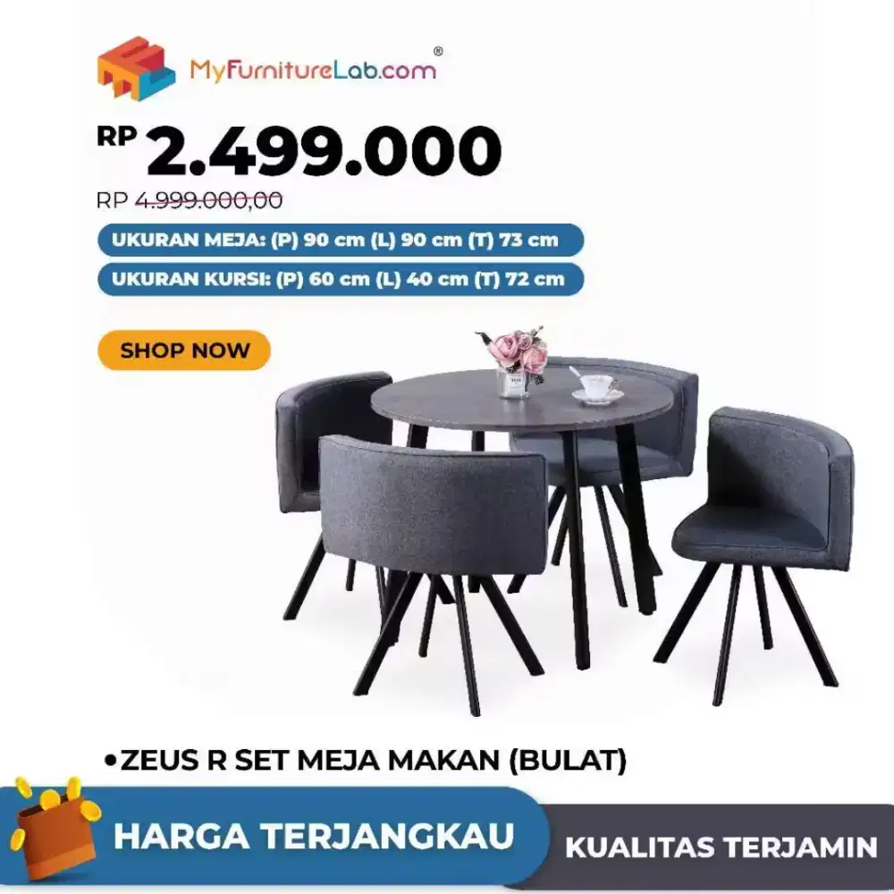 Set Meja Makan Zeus (Bulat)