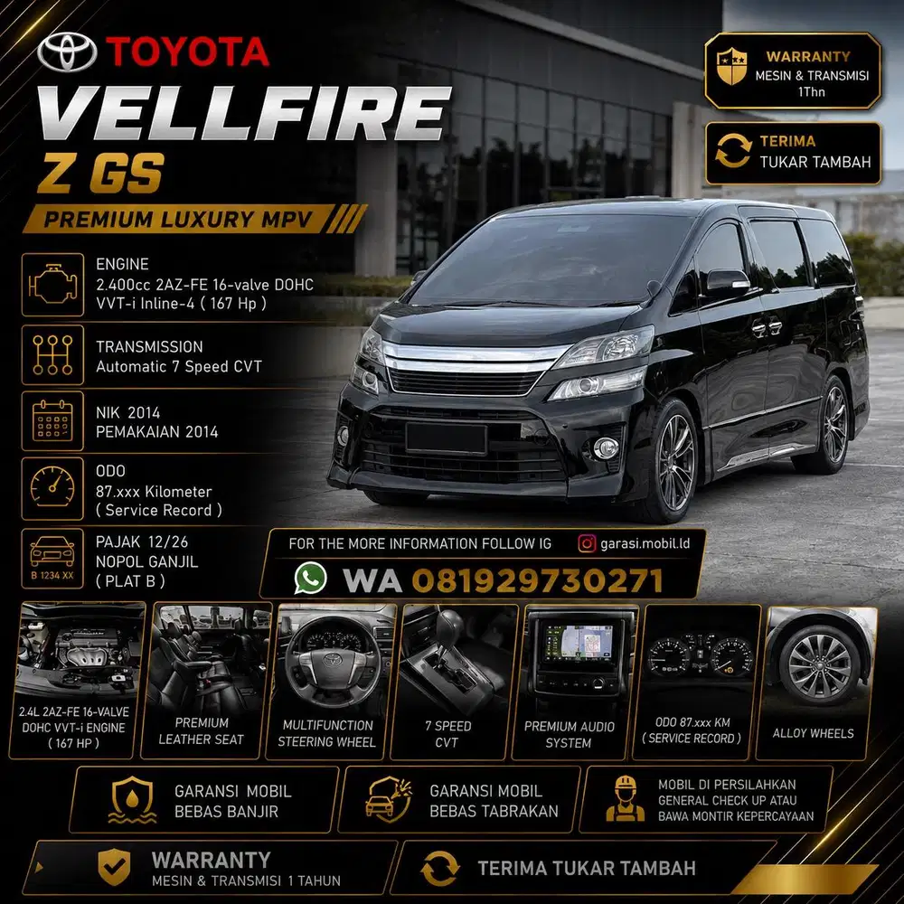 Toyota Vellfire Z GS 2.4 AT 2014