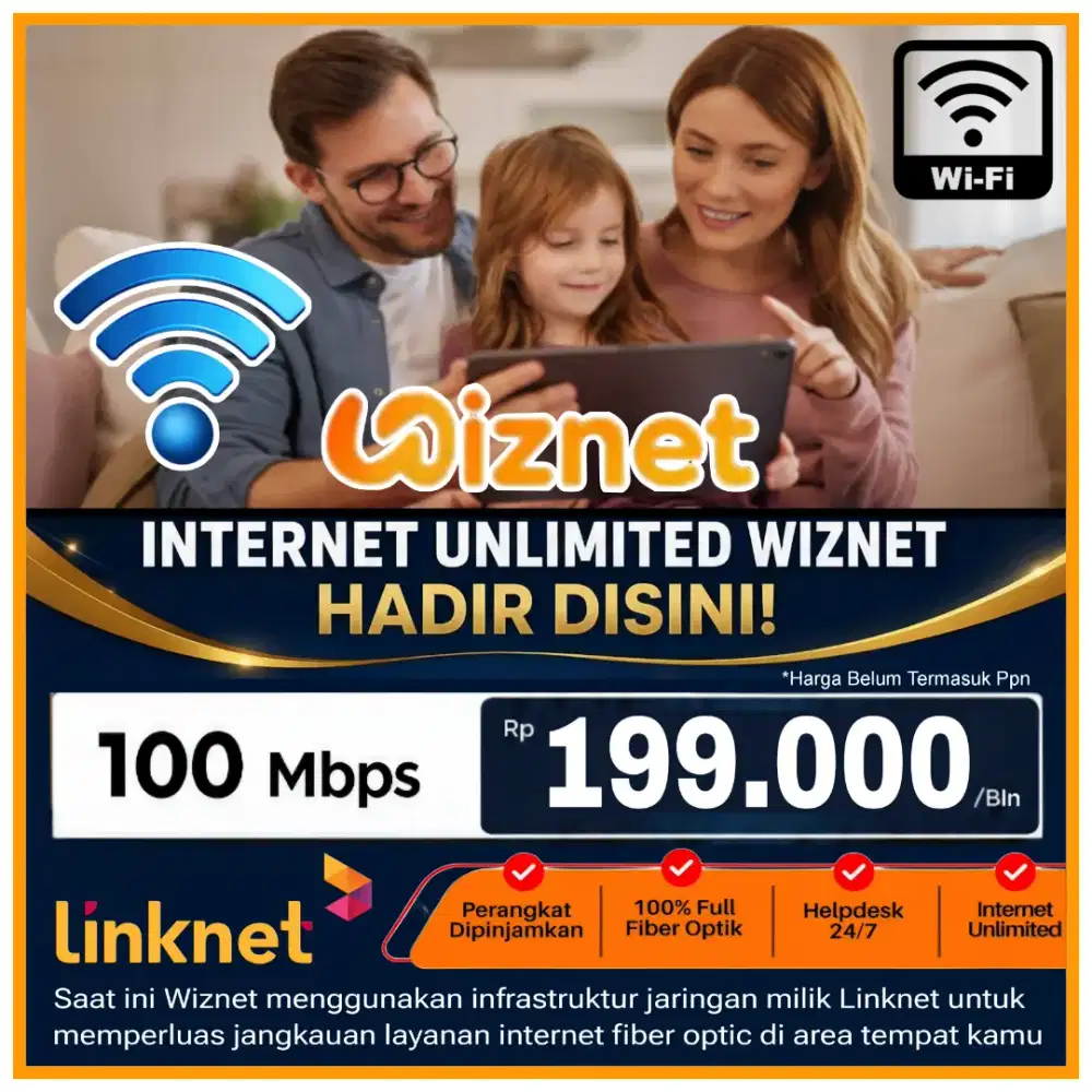 Pasang Wifi Murah Wiznet Harga Flat Selama Langganan