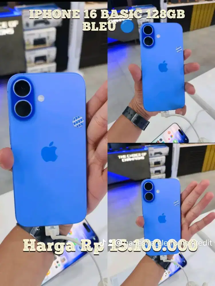 IPHONE 16 BASIC 128GB BLUE BARANG BARU GARANSI RESMI IBOX BISA KREDIT