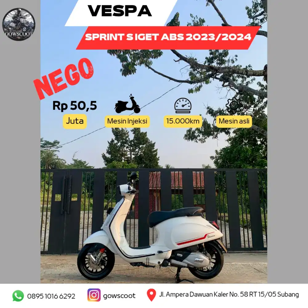 PIAGGIO VESPA SPRINT S 150 IGET ABS FACELIFT WARNA PUTIH