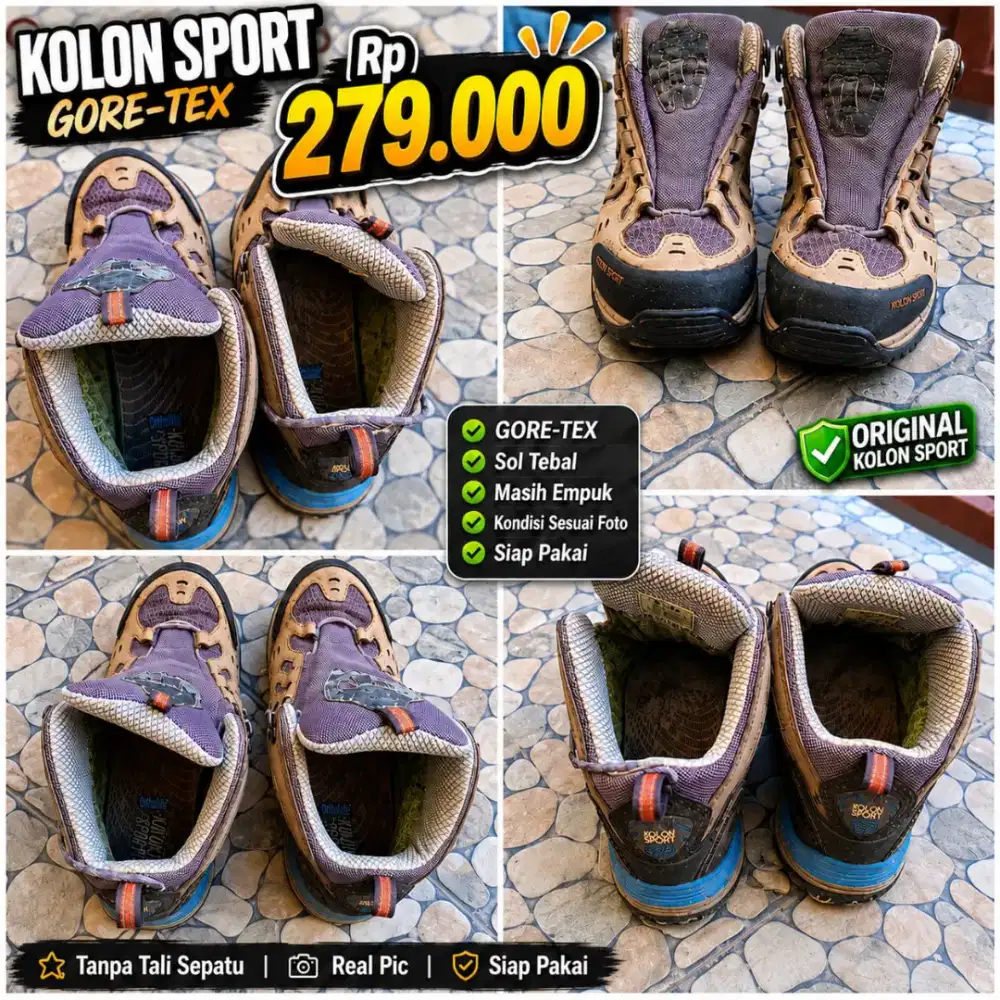 Sepatu Gunung / Hiking / Outdoor Waterproof Kolon Sport GoreTex Size42