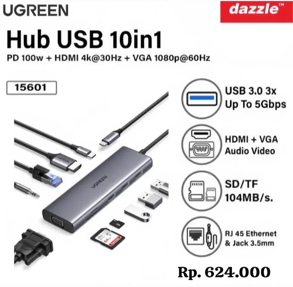 UGREEN USB HUB 10in1