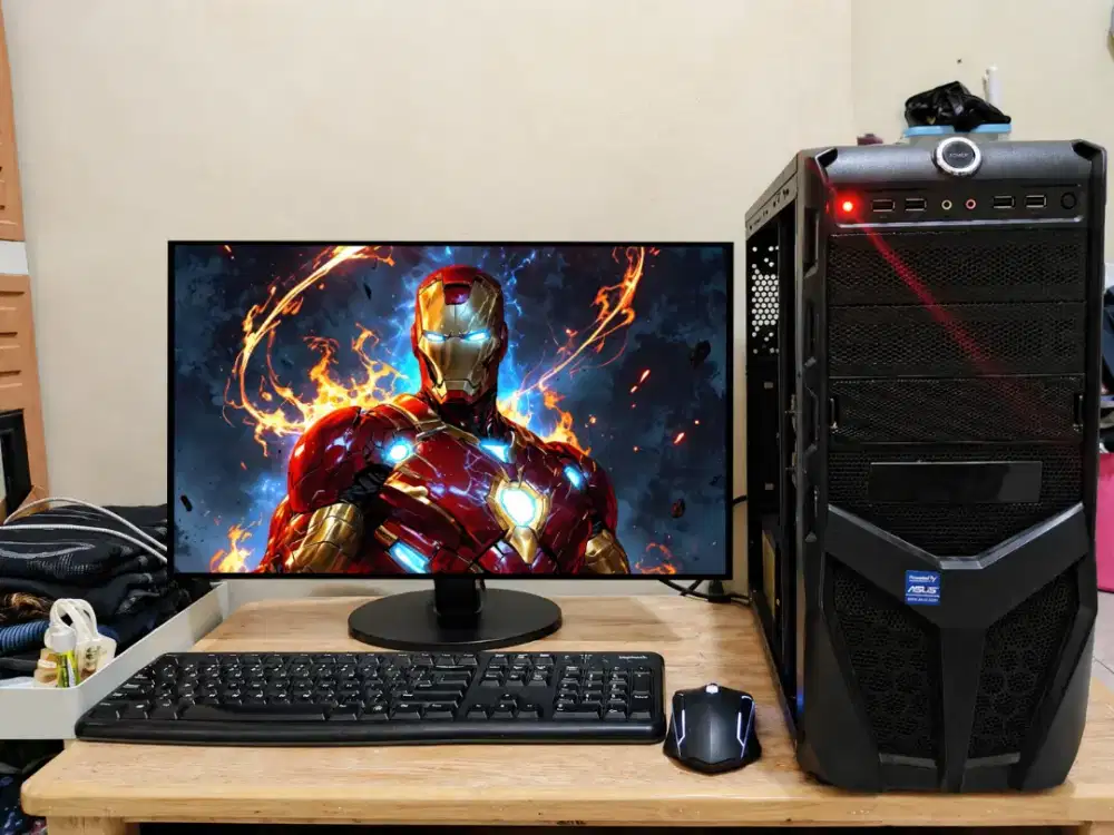 PC GAMING FULSET + LCD + RAM 8 GB + VGA 1 GB + HD 500 GB + GAMES APP