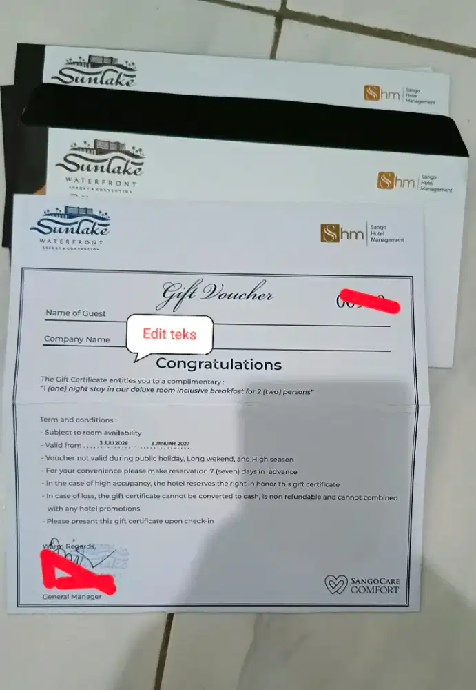 Voucher Hotel Sunlake Sunter