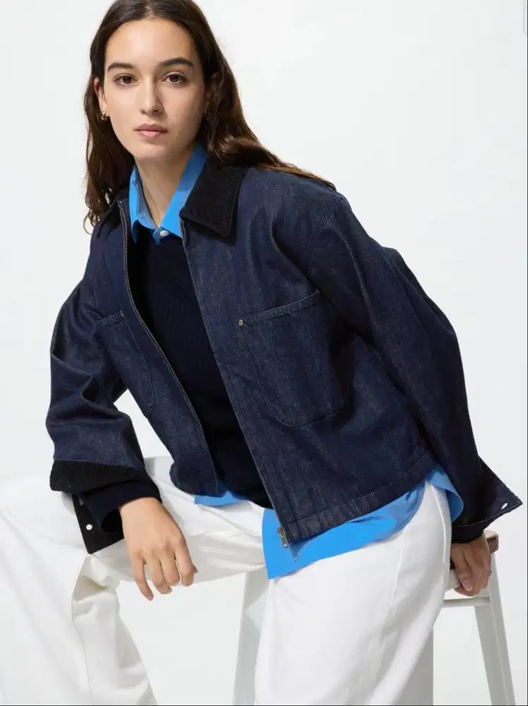 UNIQLO Jacket Unisex Boxy Ritsleting (Pemakaian 1 Bulan)