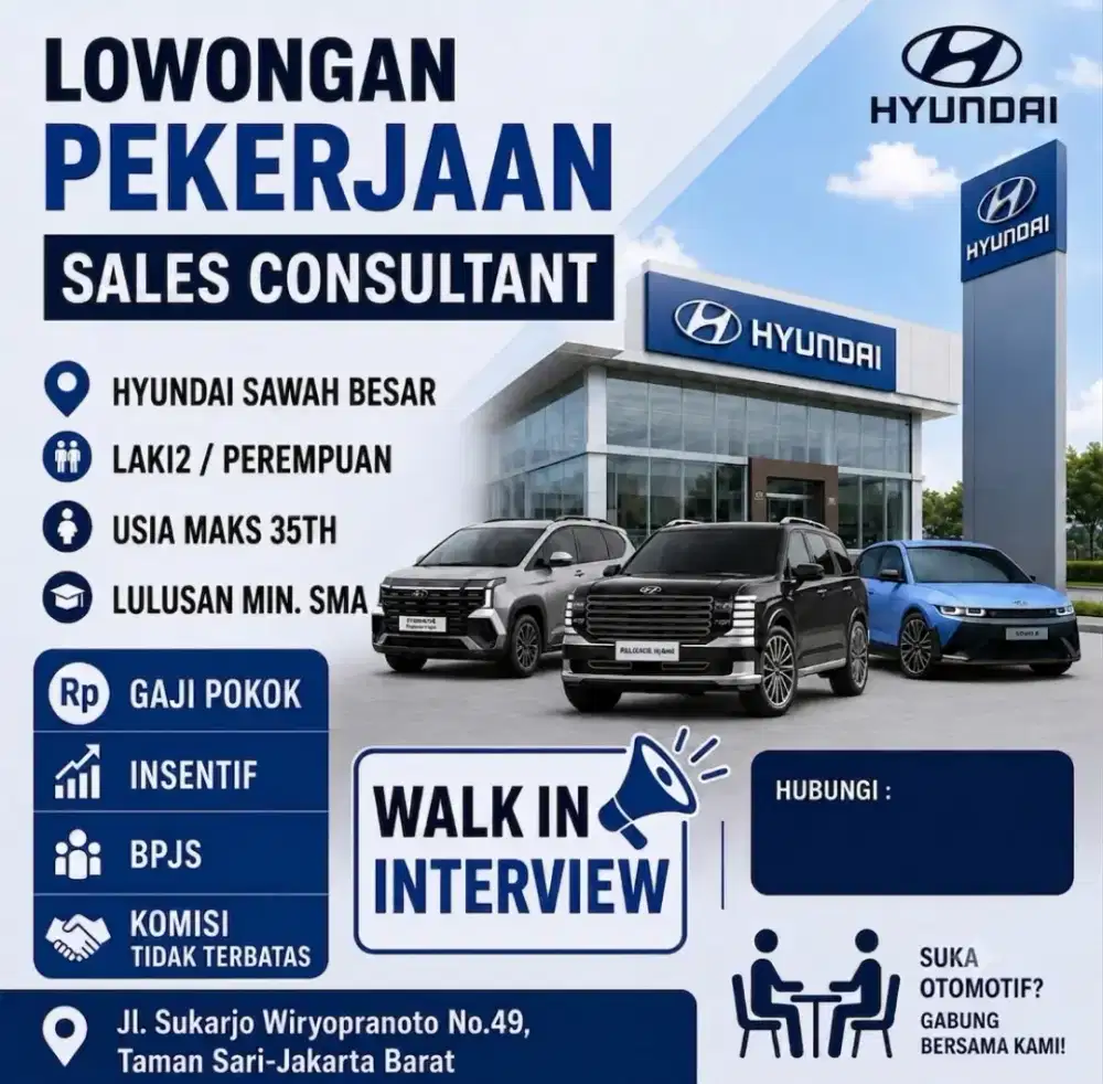 Walk In Interview Sales Mobil Hyundai